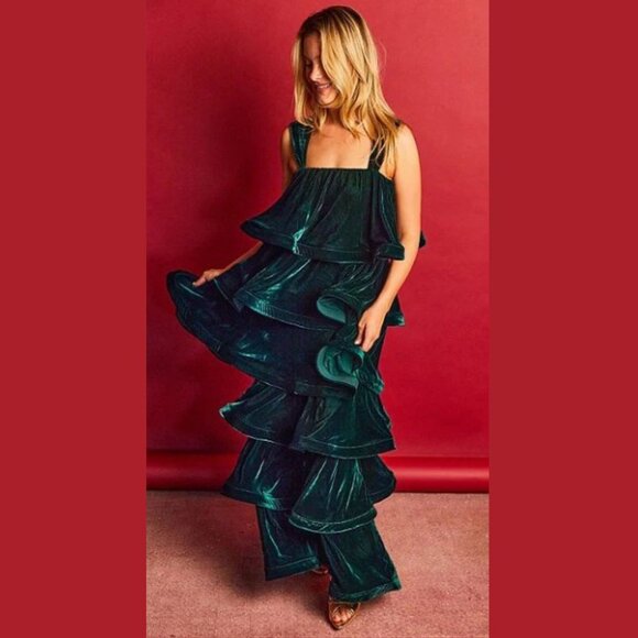 Buru Dresses & Skirts - Buru‎ Teagan Deep Green Velvet Convertible Mini to Maxi Dress - SZ XS/S - NWOT